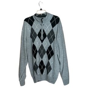 Men’s FootJoy Golf Argyle Plaid Insulated Quarter-Zip Pullover | Size XL